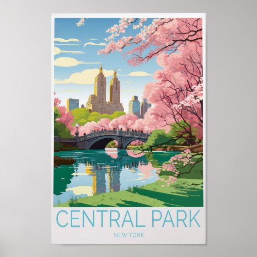Central Park New York Travel Poster (Voorkant)