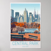 Central Park New York Travel Poster (Voorkant)