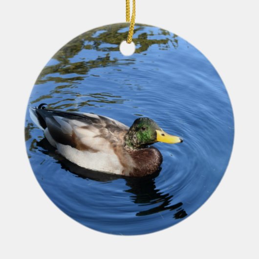 Central Park NYC Conservatory Water Mallard Duck Keramisch Ornament (Voorkant)