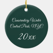 Central Park NYC Conservatory Water Mallard Duck Keramisch Ornament (Achterkant)