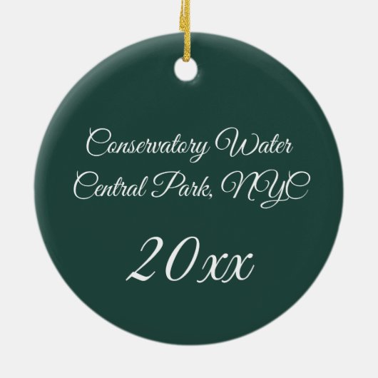 Central Park NYC Conservatory Water Mallard Duck Keramisch Ornament (Achterkant)