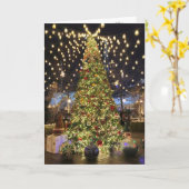 Central Park NYC Kerstboom Kaart (Gele Bloem)