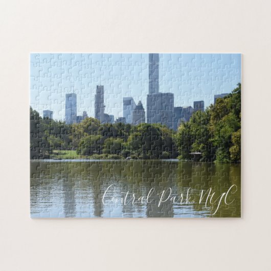 Central Park NYC Lake Photography Midtown Skyline Legpuzzel (Horizontaal)