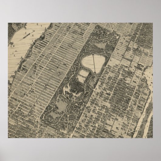  Central Park NYC Map (1879) Poster (Voorkant)