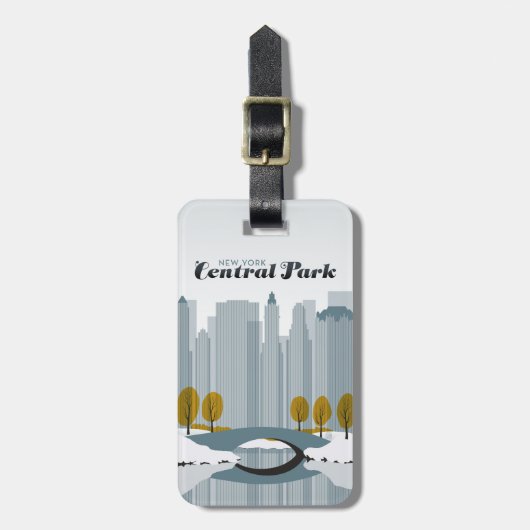 Central Park, NYC - Sneeuw Bagagelabel (Voorkant verticaal)
