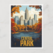 Central Park NYC USA Vintage Illustration Travel Briefkaart (Voorkant)