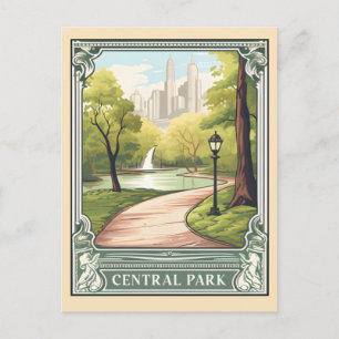 Central Park NYC Vintage Reis Kunst Briefkaart