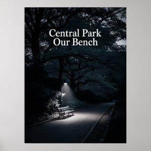 Central Park Onze Bank Nachtfotografie Poster