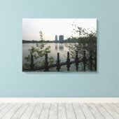 Central Park Reservoir Photo Canvas Afdruk (Insitu (Houten vloer))