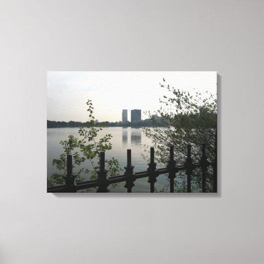 Central Park Reservoir Photo Canvas Afdruk (Voorkant)