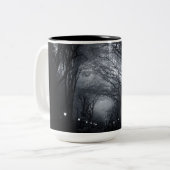 Central Park Row of Trees Tweekleurige Koffiemok (Voorkant links)