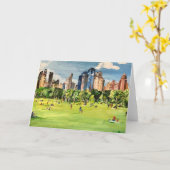"Central Park" schilderij van Willowcatdesigns Kaart (Gele Bloem)