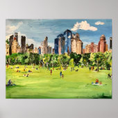"Central Park" schilderij van Willowcatdesigns Poster (Voorkant)