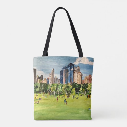 "Central Park" schilderij van Willowcatdesigns Tote Bag (Achterkant)