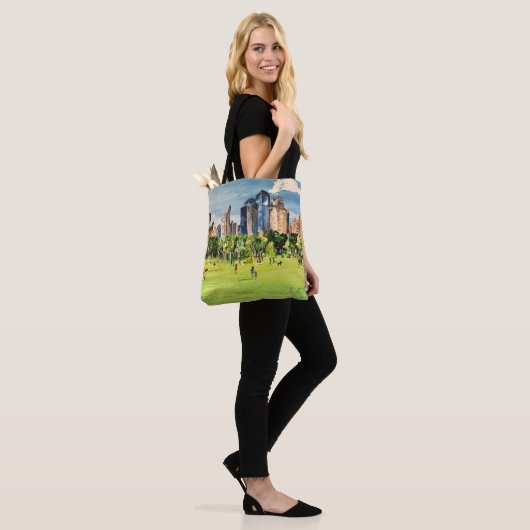 "Central Park" schilderij van Willowcatdesigns Tote Bag (Op model)
