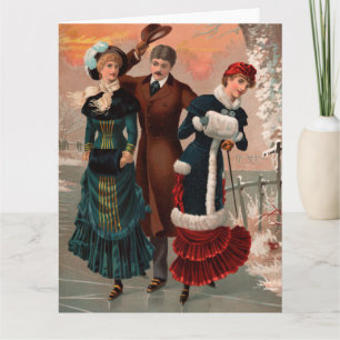 Central Park Skaters Big Wenskaart Kaart