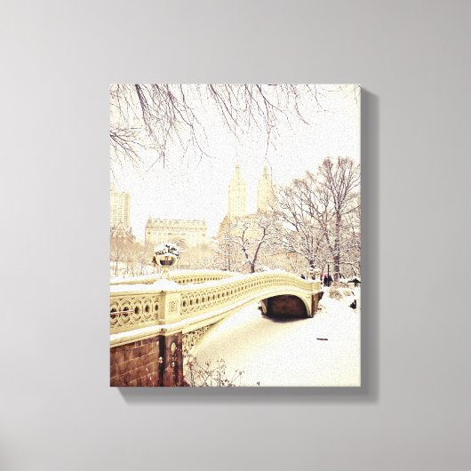 Central Park Snow - Winter New York Canvas Afdruk (Voorkant)