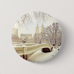 Central Park Snow - Winter New York Ronde Button 5,7 Cm