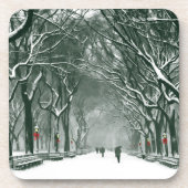 Central Park Snowy Path Drankjes Onderzetter (Voorkant)