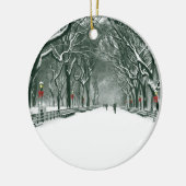 Central Park Snowy Path Keramisch Ornament (Links)