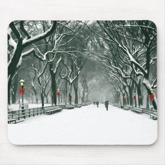 Central Park Snowy Path Muismat (Voorkant)