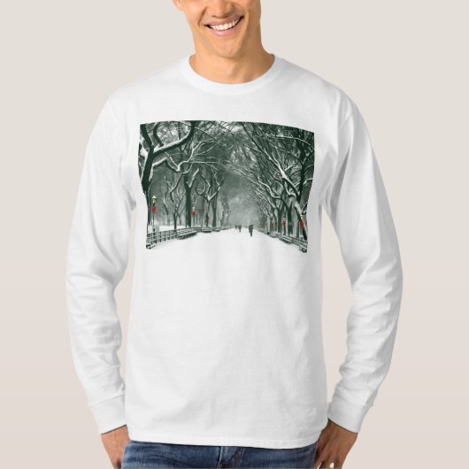 Central Park Snowy Path T-shirt (Voorkant)