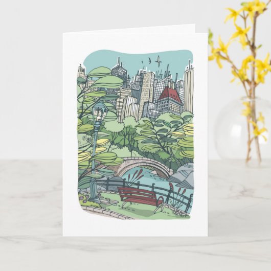 Central Park | Stad van New York, NY Kaart (Gele Bloem)