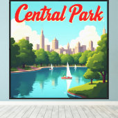 Central Park Uitzicht Canvas Afdruk (Insitu (Houten vloer))