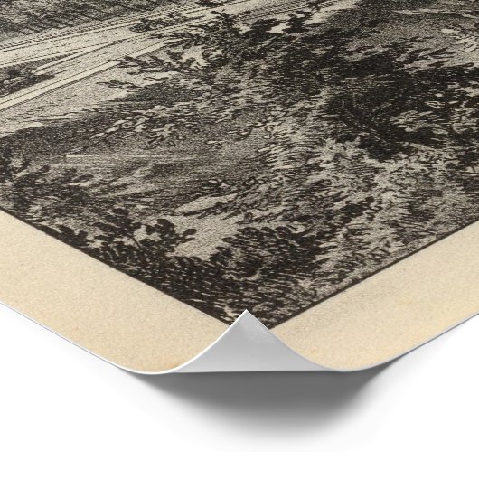 Central Park van de Main St. Bridge, Marion, Kansa Poster (Hoek)