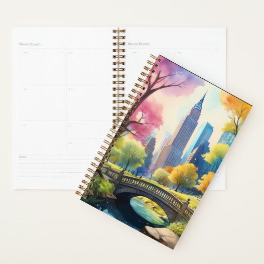 Central Park van NYC in V Waterverf Schilderen 1 Planner (Display)