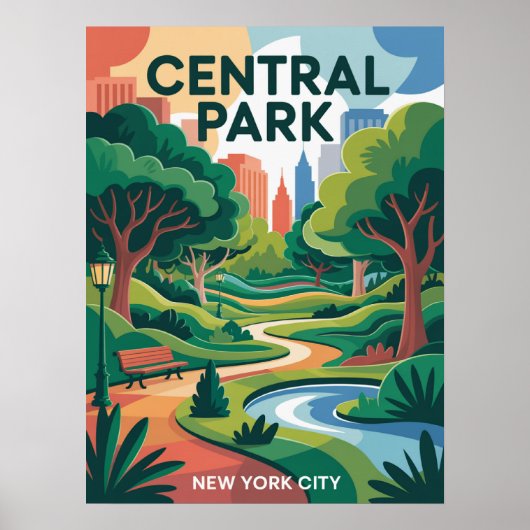 Central Park Vector Grafische Poster (Voorkant)