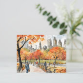Central Park, waterverven, AI-gegenereerd, Briefkaart (Staand voorkant)