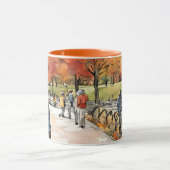 Central Park, waterverven, AI-gegenereerd, Mok (Midden)