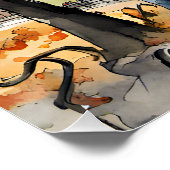 Central Park, waterverven, AI-gegenereerd, Perfect Poster (Hoek)