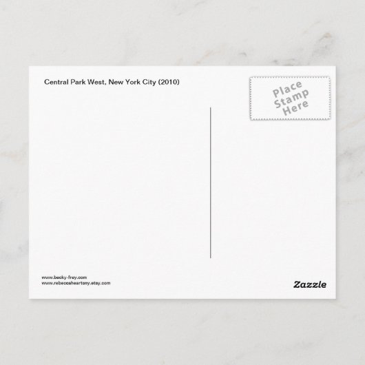 Central Park West New York City sneeuwnaars Briefkaart (Achterkant)