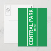Central Park West, New York Street Sign Briefkaart (Voorkant / Achterkant)