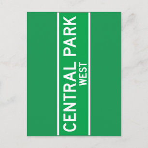 Central Park West, New York Street Sign Briefkaart