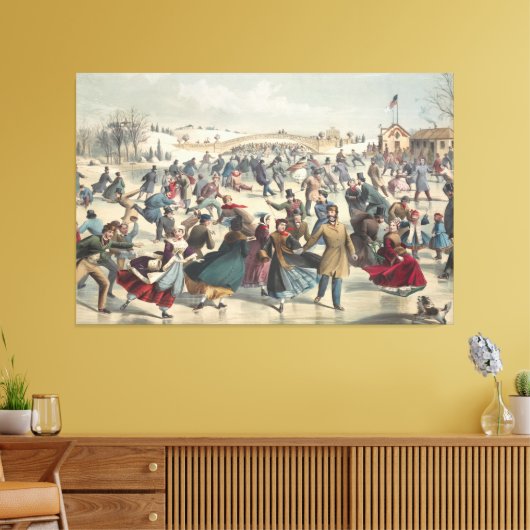 Central Park, winter. De skatvijver. New York Canvas Afdruk (Insitu (Woonkamer))