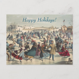 Central Park, winter. De skatvijver. New York Feestdagenkaart