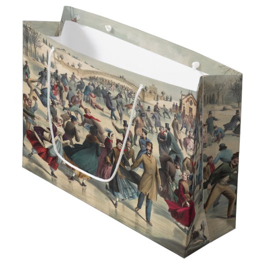 Central Park, winter. De skatvijver. New York Groot Cadeauzakje (Voorkant Gekanteld)