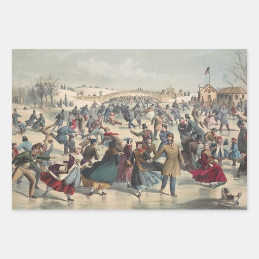 Central Park, winter. De skatvijver. New York Inpakpapier Vel (Voorkant)