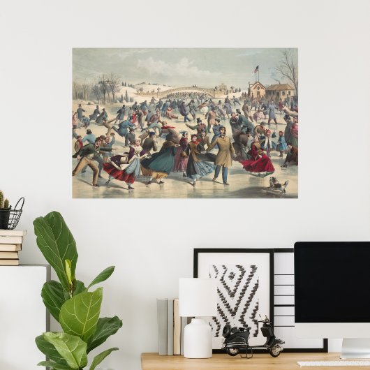 Central Park, winter. De skatvijver. New York Poster (Thuiskantoor)