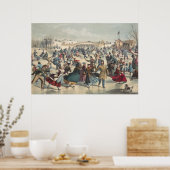 Central Park, winter. De skatvijver. New York Poster (Keuken)