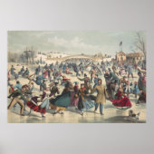 Central Park, winter. De skatvijver. New York Poster (Voorkant)