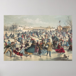 Central Park, winter. De skatvijver. New York Poster