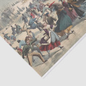 Central Park, winter. De skatvijver. New York Tissuepapier (Detail)