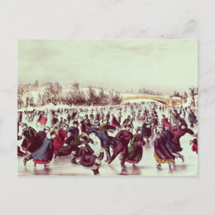 Central Park, Winter: Het Skating Carnaval Briefkaart