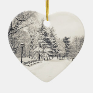 Central Park Winter Path - New York City Keramisch Ornament