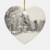 Central Park Winter Path - New York City Keramisch Ornament (Achterkant)