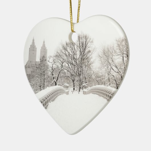 Central Park Winter Romance - Bodembrug Keramisch Ornament (Links)